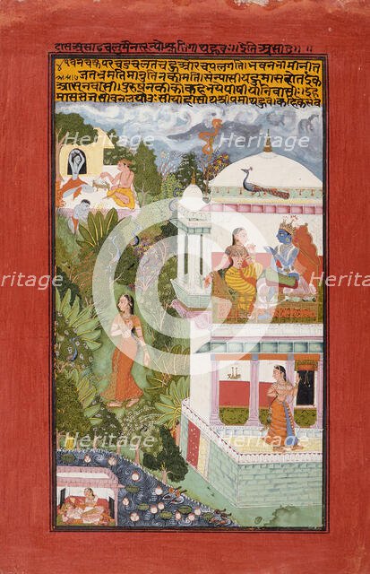 The Month of Ashadha (June-July), Folio from a Barahmasa..., between c1700 and c1725. Creator: Unknown.