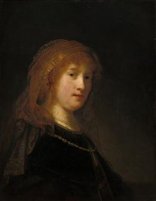 Saskia van Uylenburgh, the Wife of the Artist, probably begun 1634/1635 and completed 1638/1640. Creator: Rembrandt Harmensz van Rijn.