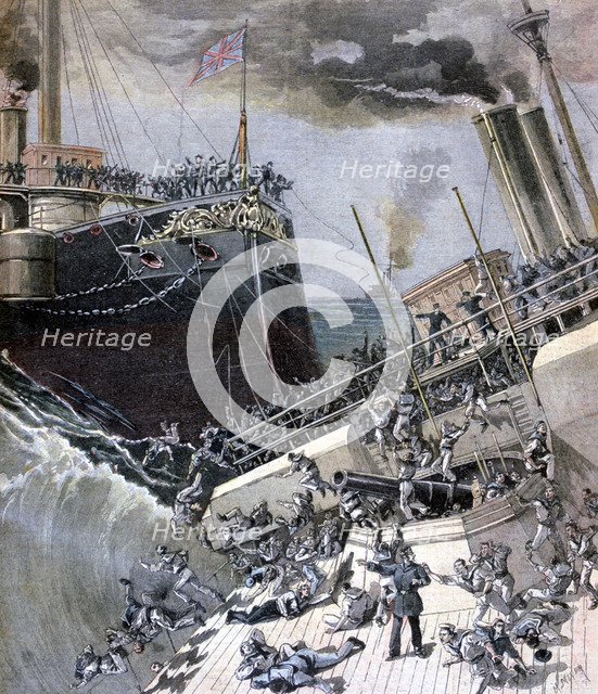 An Accident Aboard the 'Victoria', 22 June 1893.  Artist: Henri Meyer