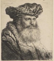 Bearded Man in a Velvet Cap with a Jewel Clasp, 1637. Creator: Rembrandt Harmensz van Rijn.