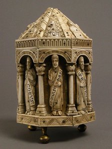 Tower Reliquary with Eight Apostles and the Symbols of the Four Evangelists, German, c1200-1250. Creator: Unknown.