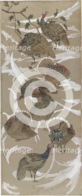 Eight turkeys, 1892. Creator: Theo van Hoytema.