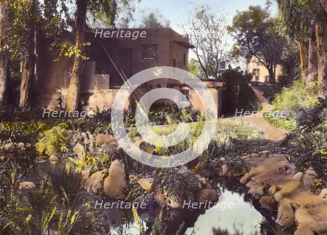 John Henry Fisher adobe house, 765 West Highland Avenue, Redlands, California, 1917. Creator: Frances Benjamin Johnston.