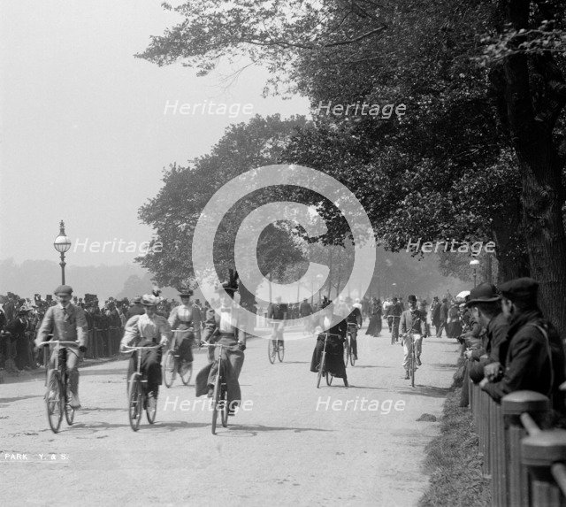 Cycling in Hyde Park, Westminster, Greater London, c1900s(?). Artist: York & Son.