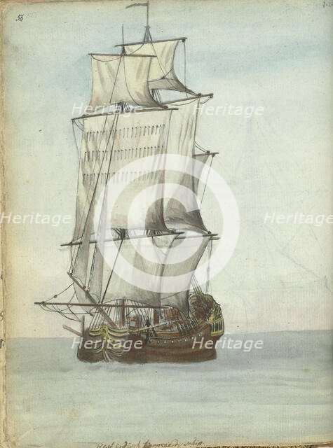 West Indiaman, 1779-1787. Creator: Jan Brandes.