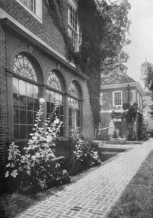 Detail of front, Peterborough Historical Society Building, Peterborough, New Hampshire, 1922. Artist: Unknown.