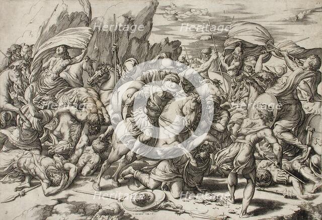 Battle Scene, c1526. Creators: Giovanni Jacopo Caraglio, Raphael.