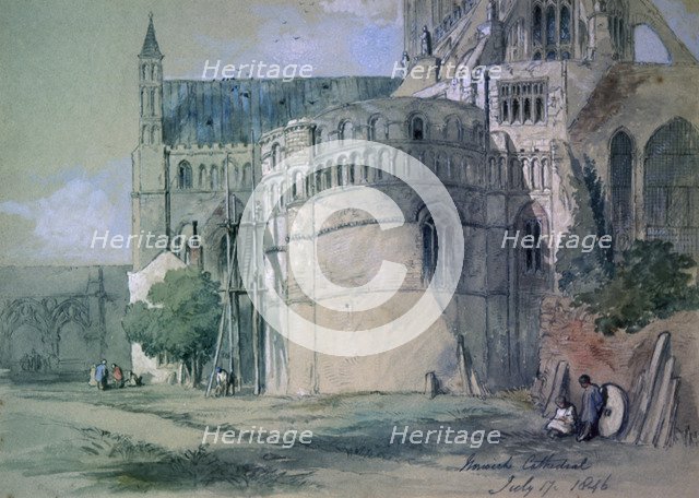 Norwich Cathedral, 1846. Artist: Sir John Gilbert