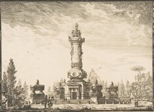 Elevation en perspective d'une Colonne Funeraire destinée pour la Sépultre..., 1746-50. Creator: Ennemond Alexandre Petitot.