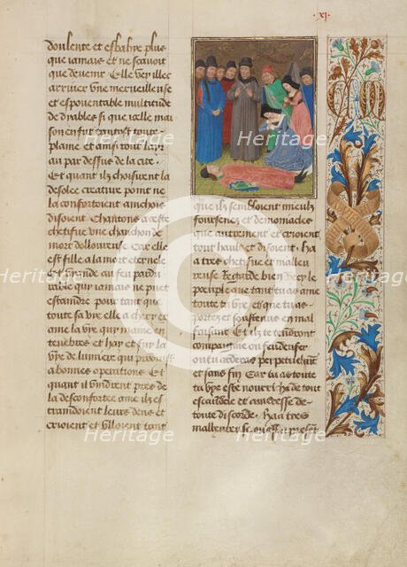 Tondal Appears to be Dead; Les Visions du chevalier Tondal, 1475. Creator: Simon Marmion.