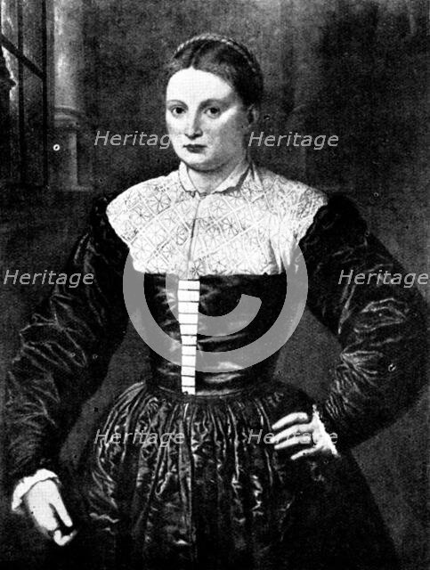 Venetian Art at the New Gallery: Portrait of a Lady - by Paris Bordone, 1895. Creator: Unknown.