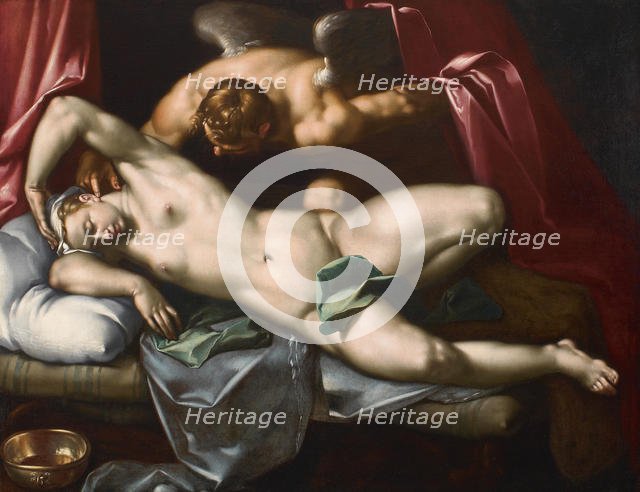 Cupid visiting Psyche at Night, ca 1590. Creator: Bloemaert, Abraham (1566-1651).