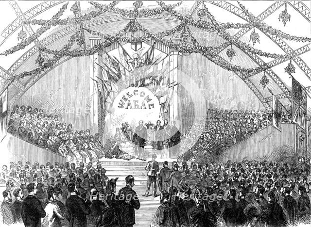 The Prince of Wales distributing prizes to the boys of the Derby Grammar-School, 1872. Creator: Unknown.