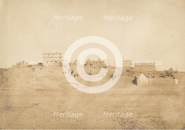Vue d'une partie du village de Louxor, Thèbes, 1849-50. Creator: Maxime du Camp.