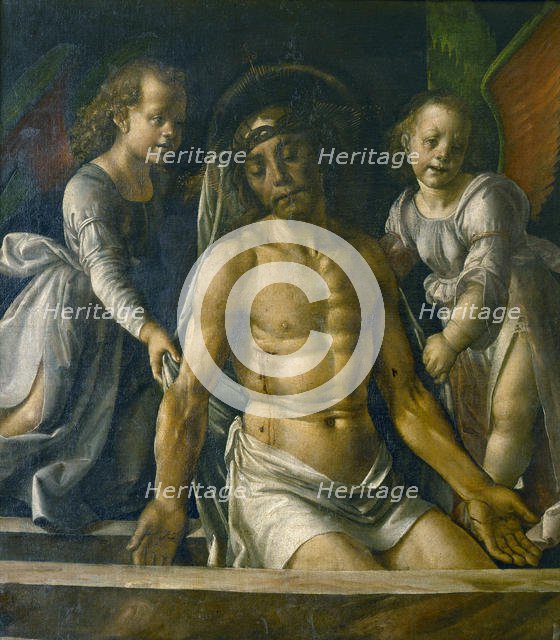 Pietà with two angels , 1480. Creator: Berruguete, Pedro (1450-1503).