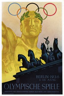Poster for the 1936 Olympic Games, Berlin, 1936. Artist: Unknown