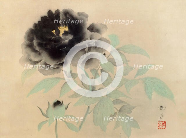 Black Peonies, 1934. Creator: Gyoshu, Hayami (1894-1935).