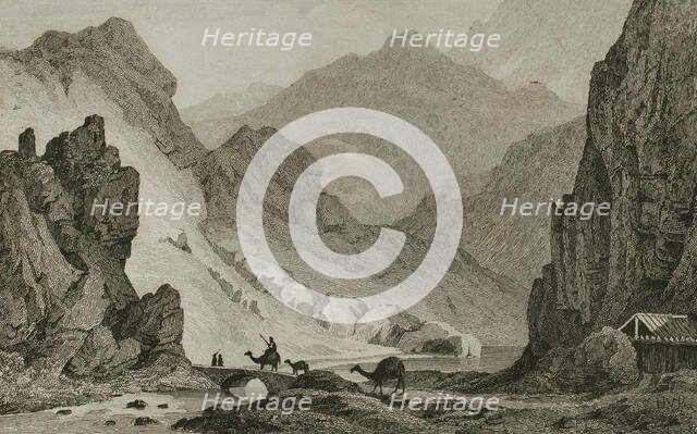 Darial Gorge, Ancient Armenia, 1838. Creator: Vanderburch.