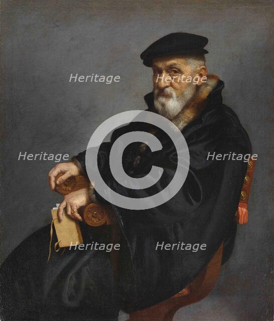 Portrait of a seated old man, c1576. Creator: Moroni; Giovan Battista (1520/25-1578).