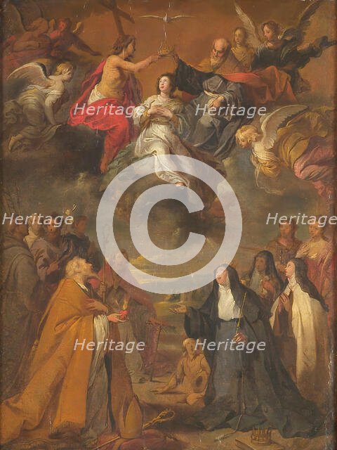 The Coronation of the Virgin Mary, with St Augustine, St Elizabeth of Hungary and Other...1612-1655. Creator: Cornelis Schut I.