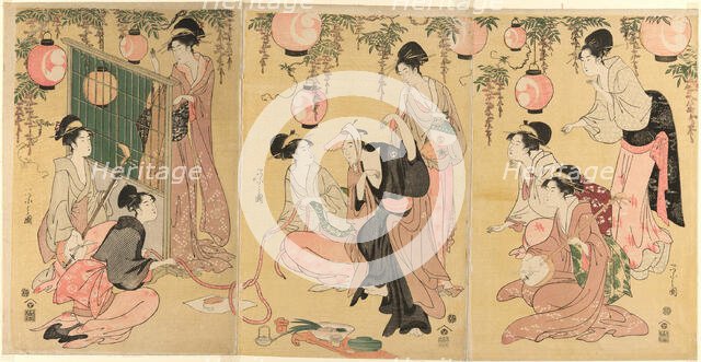 A Parody of Yuranosuke in the Pleasure Quarters..., late 18th-early 19th century. Creator: Hosoda Eishi.