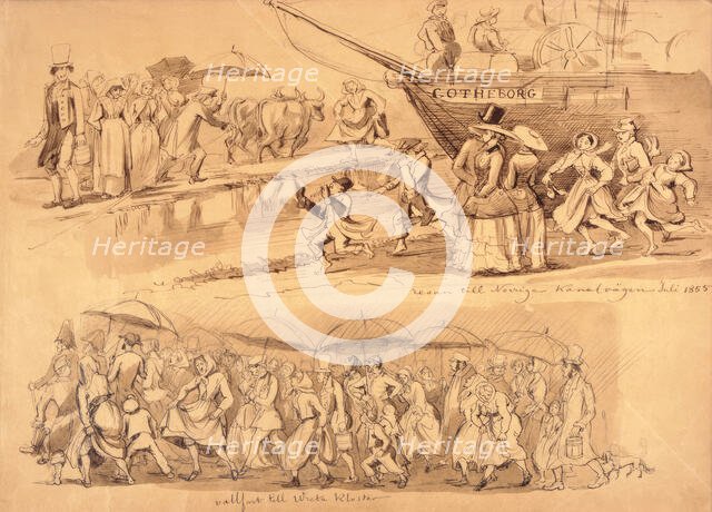 "The trip to Norrige, Kanalvägen July 1855". Creator: Fritz von Dardel.