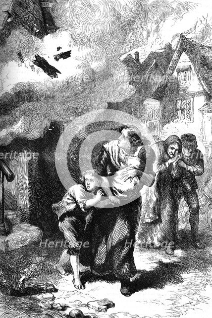 The burning of Norfolk, Virginia, 1776 (c1880). Artist: Unknown