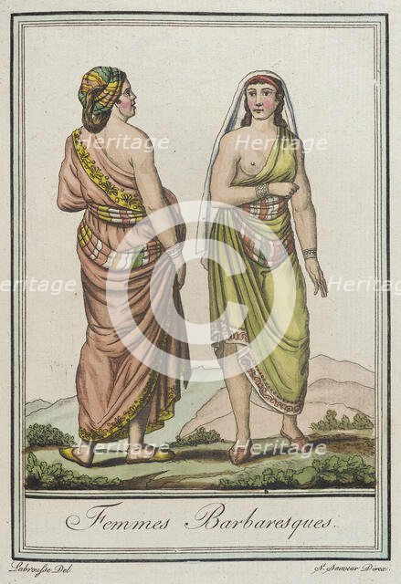 Costumes de Différents Pays, 'Femmes Barbaresques', c1797. Creators: Jacques Grasset de Saint-Sauveur, LF Labrousse.