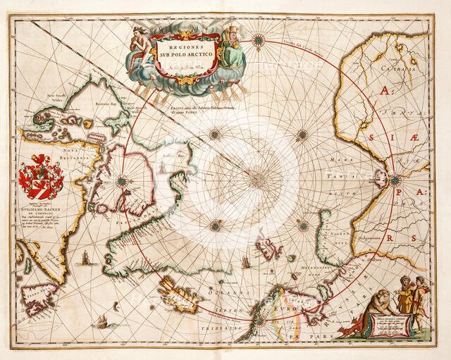 Map of the Arctic, 1662. Creator: Joan Blaeu.