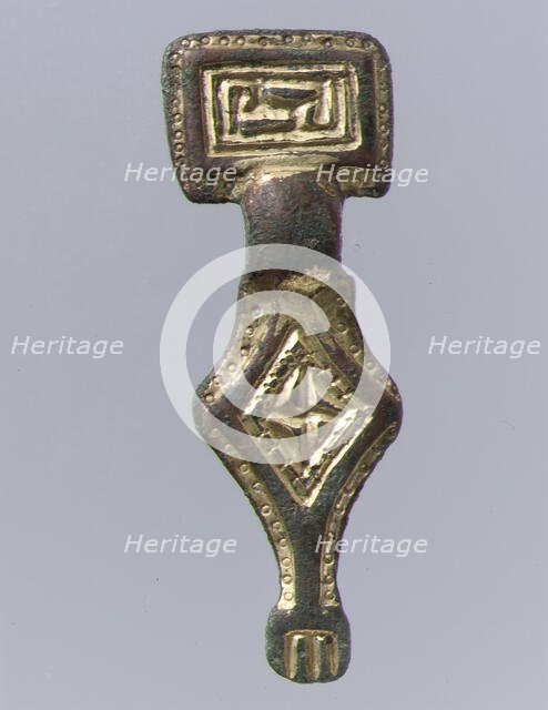 Miniature Square-Headed Brooch, Anglo-Saxon, 500-550. Creator: Unknown.