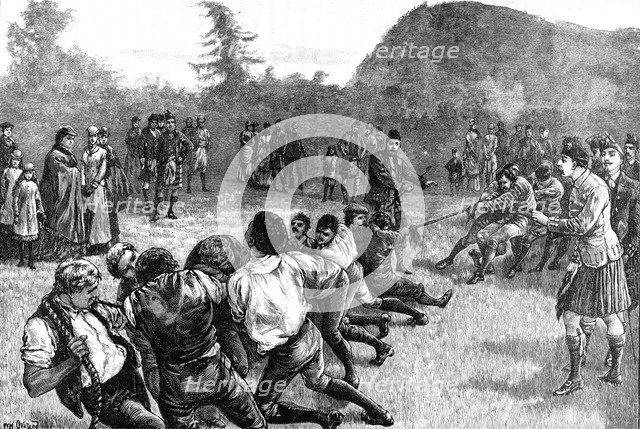 The Royal Family in the Highlands; Tug of War - late 19th century, (1900). Artist: Unknown