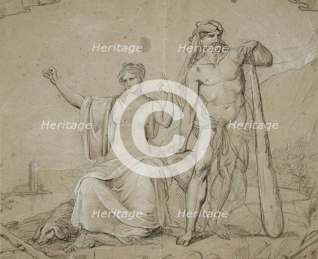 Hercules and Seated Woman, 19th century. Creator: Unknown.