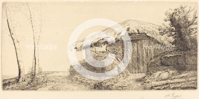 Shepherd's Hut on a Hillside (Bergerie sur le coteau). Creator: Alphonse Legros.