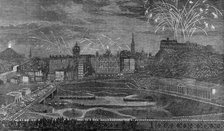 Marriage Festivities for the Duke of Edinburgh: illumination of the Old Town, Edinburgh, 1874. Creator: Unknown.