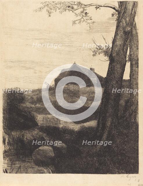 Farm with Large Tree (La ferme au grand arbre). Creator: Alphonse Legros.