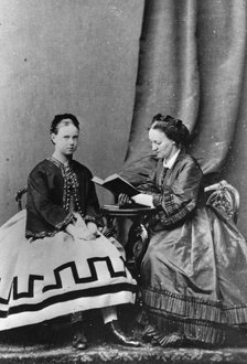 Grand Duchess Maria Alexandrovna of Russia with Anna Tyutcheva, 1864. Artist: Unknown