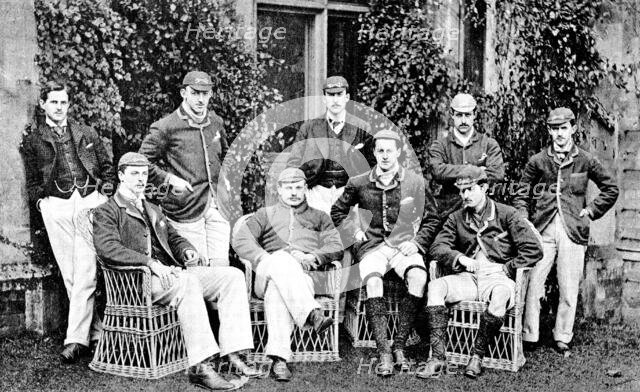 The Oxford and Cambridge Universities’ Boat-Race - the Oxford crew, 1890. Creators: Russell & Sons, George Meisenbach.