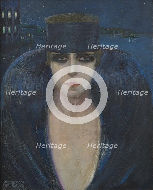 Portrait of Marchesa Luisa Casati, 1917. Creator: Bisi Fabbri, Adriana (1881-1918).