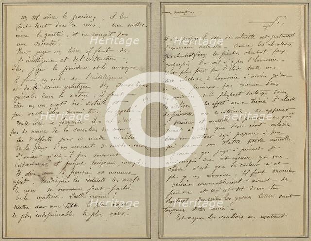 Manuscript Pages [recto], 1884-1888. Creator: Paul Gauguin.