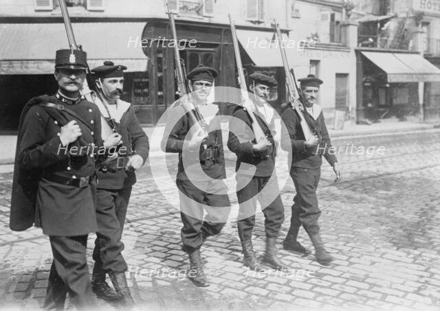 Naval recruits police, Paris, between c1914 and c1915. Creator: Bain News Service.