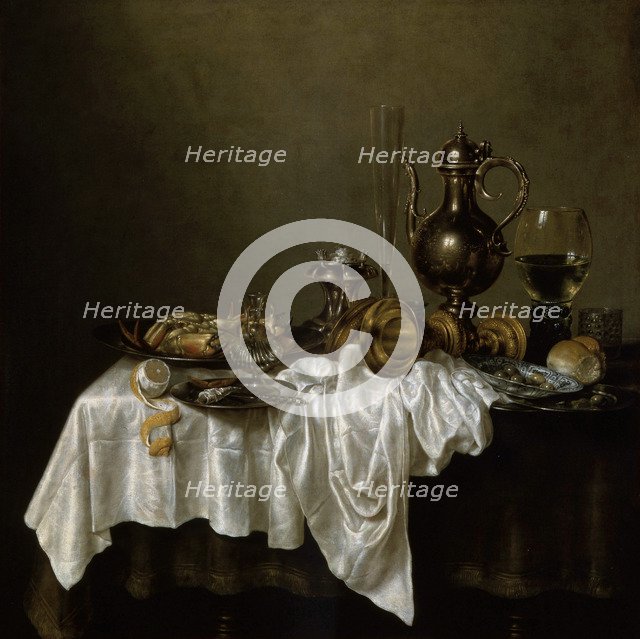 'Breakfast with a Lobster', Dutch painting of 17th century. Artist: Willem Claesz Heda