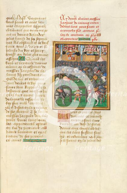 Jacques de Lalaing and Diego de Guzman Fighting before the King of Castile, about 1530. Creator: Master of the Getty Lalaing.