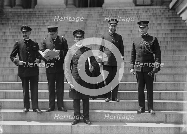 French Commission To U.S. Naval Officers at State Dept.; Lt. Simon; Paymaster Lindeboom..., 1917. Creator: Harris & Ewing.