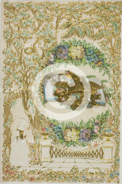 Untitled Valentine (Woman in Garden), n.d. Creator: Unknown.