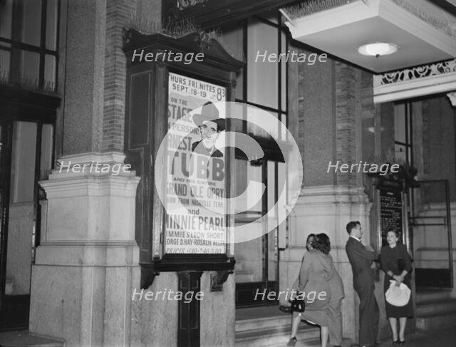 Ernest Tubb poster, Carnegie Hall, New York, N.Y., Sept. 18-19, 1947. Creator: William Paul Gottlieb.