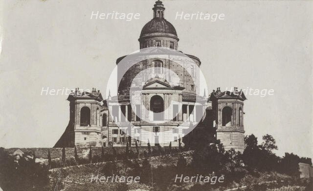 Sanctuary of Madonna di San Luca from the west, Bologna, between 1880-1886. Creator: Giorgio Sommer.