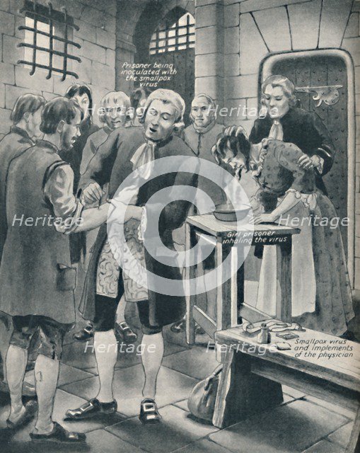'Giving Prisoners the Smallpox in Gaol', late 18th century, (c1934). Artist: Unknown.