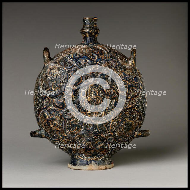 Flask with Zodiac Medallions, Iran, first half 14th century, with additions first half 20th century. Creator: Unknown.