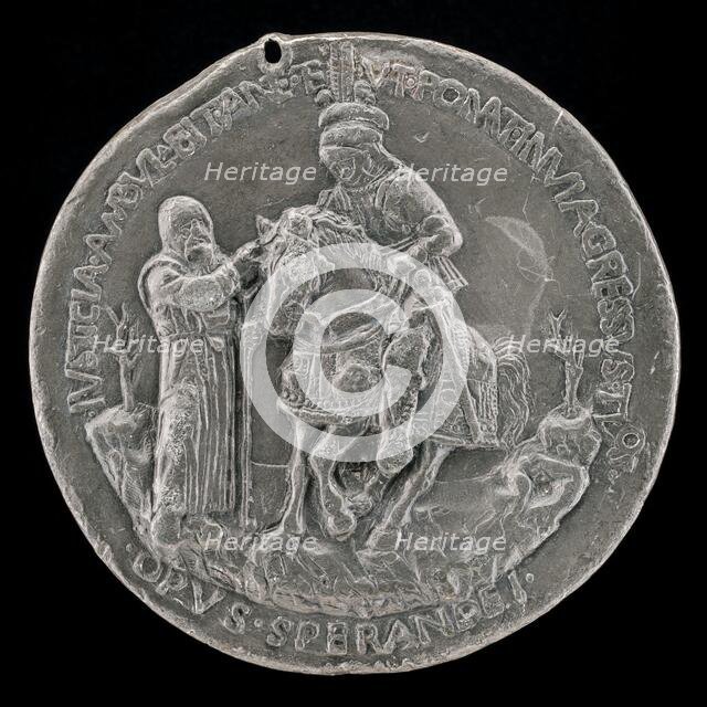 Niccolo da Correggio and a Friar [reverse], c. 1480. Creator: Sperandio Savelli.