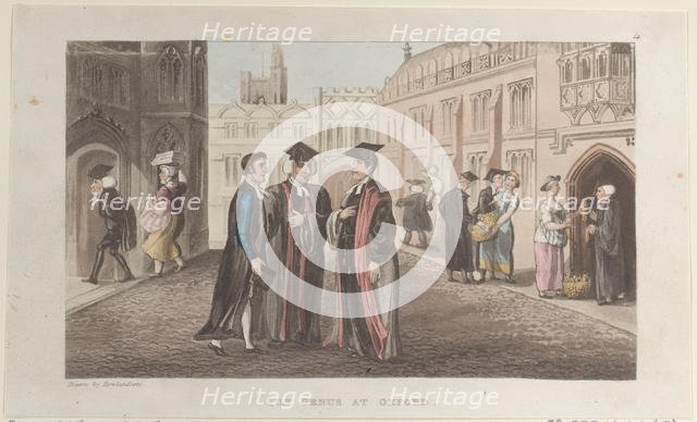 Quae Genus at Oxford, from "The History of Johnny Quae Genus, The Little Found..., November 1, 1821. Creator: Thomas Rowlandson.